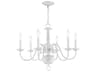 Livex Lighting Williamsburgh 6-Light White Candelabra Chandelier