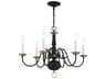 Livex Lighting Williamsburgh 6-Light Black Antique Brass Candelabra Chandelier