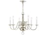 Livex Lighting Williamsburgh 6-Light Polished Nickel Candelabra Chandelier