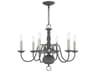 Livex Lighting Williamsburgh 6-Light Scandinavian Gray Candelabra Chandelier