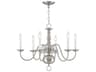 Livex Lighting Williamsburgh 6-Light Brushed Nickel Candelabra Chandelier