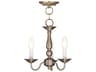 Livex Lighting Williamsburgh 3-Light Antique Brass Candelabra Chandelier