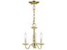 Livex Lighting Williamsburgh 3-Light Polished Brass Candelabra Chandelier