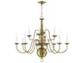 Livex Lighting Williamsburgh 12-Light Antique Brass Candelabra Chandelier