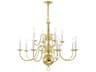 Livex Lighting Williamsburgh 12-Light Polished Brass Candelabra Chandelier