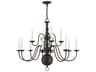 Livex Lighting Williamsburgh 12-Light Bronze Candelabra Chandelier