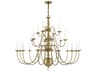 Livex Lighting Williamsburgh 22-Light Antique Brass Candelabra Chandelier