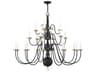 Livex Lighting Williamsburgh 22-Light Black Candelabra Chandelier