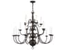 Livex Lighting Williamsburgh 20-Light Bronze Candelabra Chandelier
