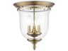 Livex Lighting Legacy 3-Light Antique Brass Clear Glass Bell Flush Mount