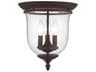 Livex Lighting Legacy 3-Light Bronze Clear Glass Bell Flush Mount