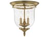 Livex Lighting Legacy 3-Light Antique Brass Clear Glass Bell Flush Mount