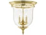 Livex Lighting Legacy 3-Light Polished Brass Clear Glass Bell Flush Mount