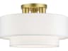 Livex Lighting Manorwood 3-Light Soft Gold Semi Flush Mount