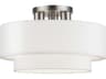 Livex Lighting Manorwood 3-Light Brushed Nickel Semi Flush Mount