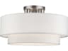 Livex Lighting Manorwood 3-Light Brushed Nickel Semi Flush Mount