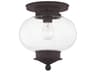 Livex Lighting Harbor 1-Light Bronze Glass Semi Flush Mount
