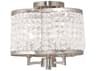 Livex Lighting Grammercy 3-Light Brushed Nickel Crystal Semi Flush Mount
