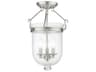 Livex Lighting Jefferson 3-Light Brushed Nickel Glass Bell Semi Flush Mount