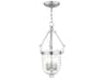 Livex Lighting Jefferson 3-Light Brushed Nickel Glass Chandelier