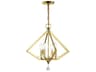 Livex Lighting Diamond 4-Light Polished Brass Crystal Candelabra Chandelier