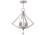 Livex Lighting Diamond 4-Light Brushed Nickel Crystal Candelabra Chandelier