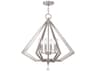 Livex Lighting Diamond 6-Light Brushed Nickel Crystal Candelabra Chandelier