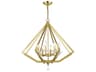 Livex Lighting Diamond 8-Light Polished Brass Crystal Candelabra Chandelier