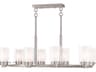 Livex Lighting Manhattan 8-Light Brushed Nickel Glass Cylinder Island Pendant