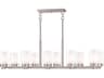 Livex Lighting Manhattan 10-Light Brushed Nickel Glass Cylinder Island Pendant