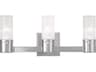 Livex Lighting Midtown 3-Light Polished Chrome Glass Vanity Light