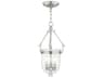Livex Lighting Jefferson 3-Light Brushed Nickel Glass Chandelier