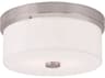 Livex Lighting Meridian 2-Light Brushed Nickel Drum Flush Mount