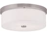 Livex Lighting Meridian 3-Light Brushed Nickel Drum Flush Mount