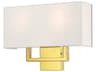 Livex Lighting Pierson 2-Light Polished Brass White Wall Sconce