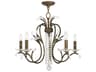 Livex Lighting Serafina 5-Light Hand Applied Venetian Golden Bronze Crystal Candelabra Chandelier