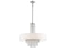 Livex Lighting Carlisle 5-Light Brushed Nickel Off White Crystal Drum Pendant