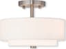 Livex Lighting Meridian 2-Light Brushed Nickel Drum Semi Flush Mount