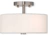 Livex Lighting Meridian 2-Light Brushed Nickel Drum Semi Flush Mount