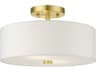 Livex Lighting Meridian 2-Light Satin Brass Semi Flush Mount