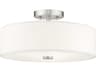 Livex Lighting Brighton 3-Light Brushed Nickel Drum Round Semi Flush Mount