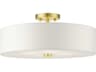 Livex Lighting Meridian 4-Light Satin Brass Drum Semi Flush Mount