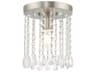 Livex Lighting Elizabeth 1-Light Brushed Nickel Crystal Flush Mount