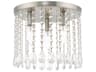 Livex Lighting Elizabeth 3-Light Brushed Nickel Crystal Flush Mount
