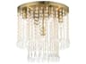 Livex Lighting Elizabeth 5-Light Antique Brass Crystal Flush Mount