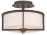 Livex Lighting Wesley 2-Light Bronze Drum Semi Flush Mount