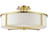Livex Lighting Wesley 4-Light Satin Brass Drum Semi Flush Mount