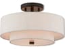 Livex Lighting Claremont 2-Light English Bronze Drum Semi Flush Mount