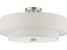 Livex Lighting Meridian 4-Light Brushed Nickel Drum Semi Flush Mount