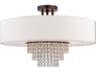 Livex Lighting Carlisle 5-Light English Bronze Off White Crystal Drum Semi Flush Mount